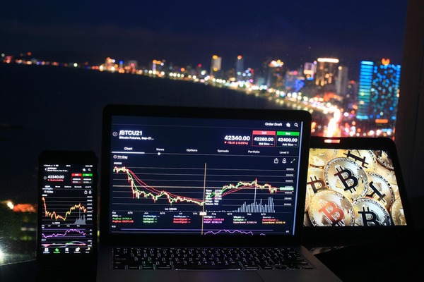 Trading dashboard illustrating a step-by-step exchange process